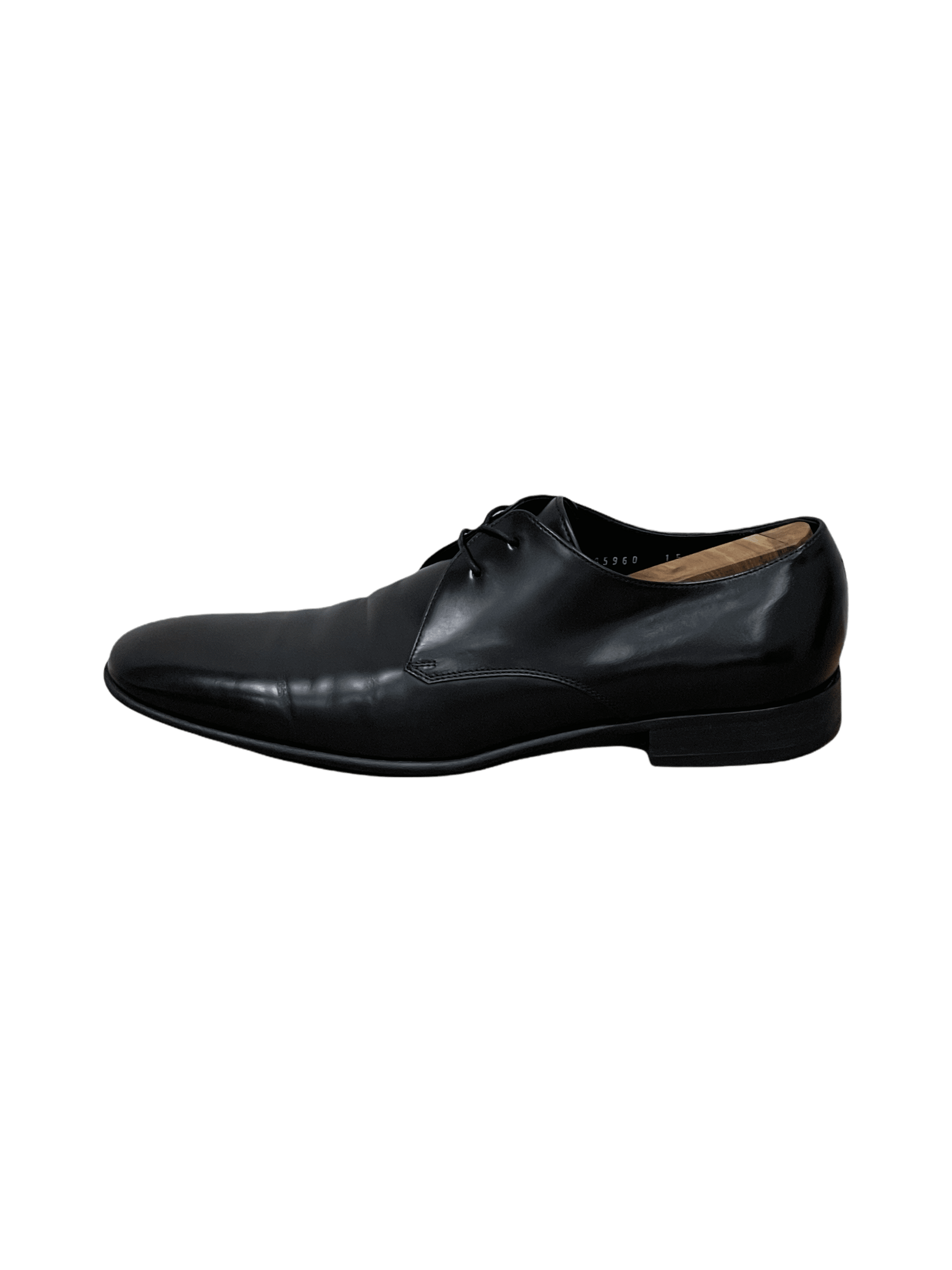 Salvatore Ferragamo Black Leather Plain Toe Dress Shoes 8 US