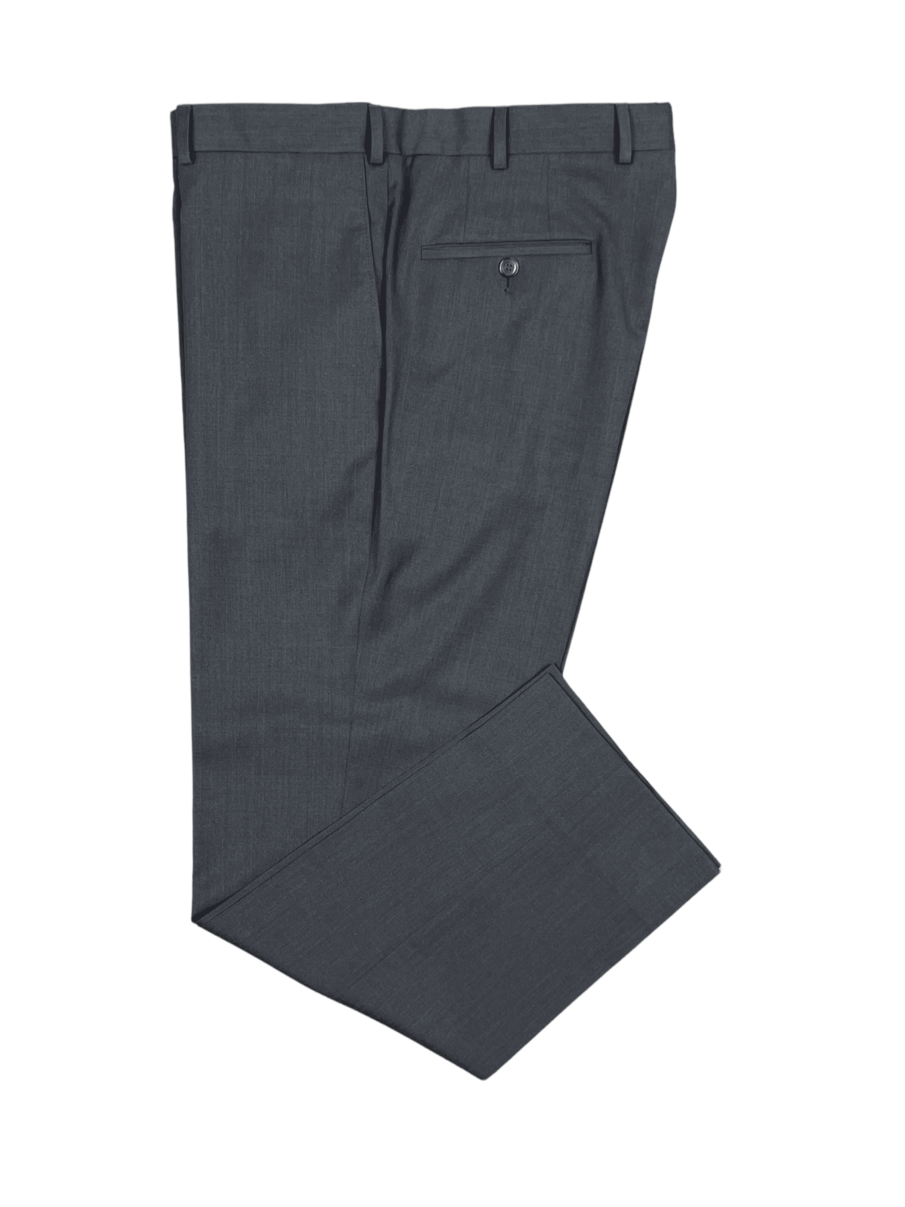 Ambrosi H&S 3321044 (337051) Charcoal High-twist Wool Trousers – Drop 93