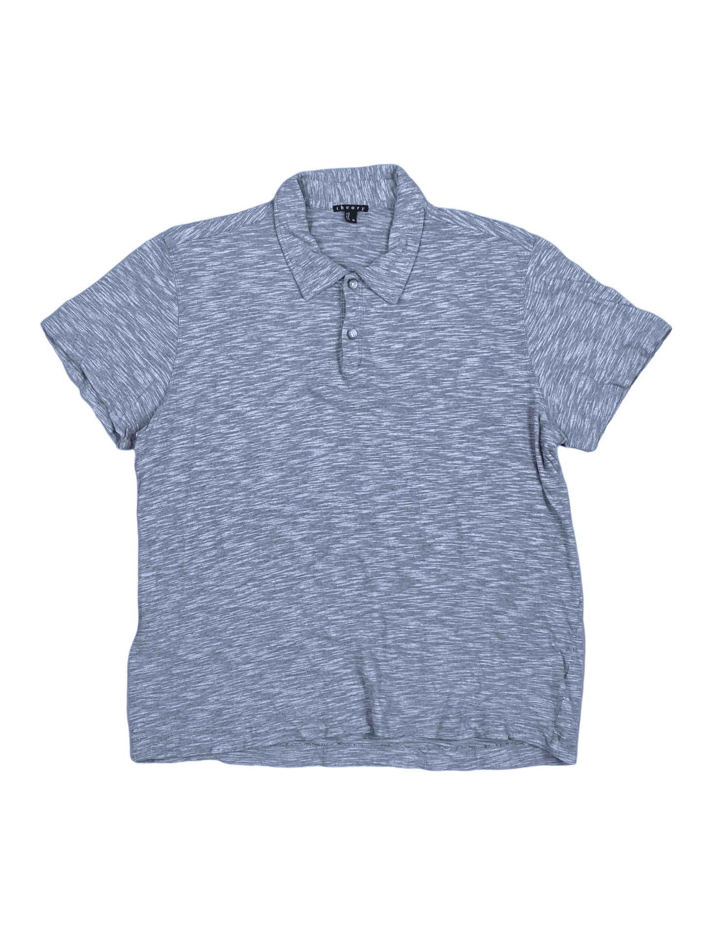 Theory Marled Blue Cotton Polo XL - Genuine Design Luxury Consignment for Men. New & Pre-Owned Clothing, Shoes, & Accessories. Calgary, Canada