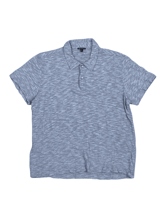 Theory Marled Blue Cotton Polo XL - Genuine Design Luxury Consignment for Men. New & Pre-Owned Clothing, Shoes, & Accessories. Calgary, Canada