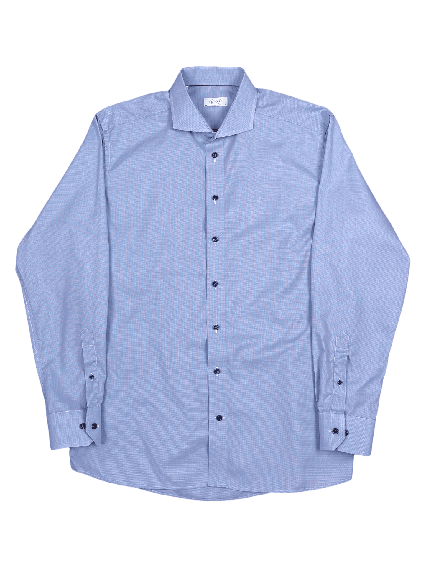 Eton Mid Blue Dress Shirt 18 / 46 - Genuine Design Luxury Consignment for Men. New & Pre-Owned Clothing, Shoes, & Accessories. Calgary, Canada