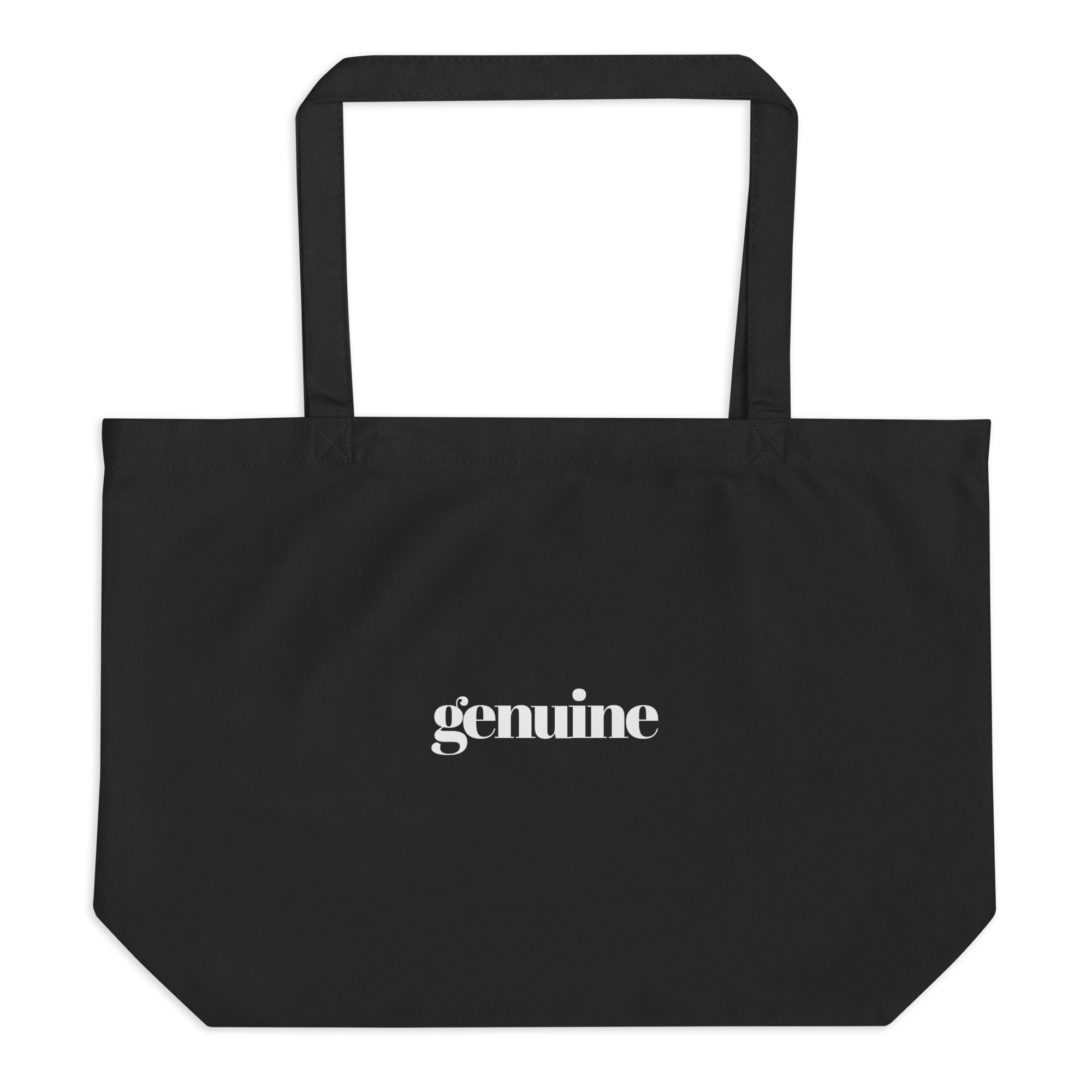 Genuine White Logo Large Tote bag