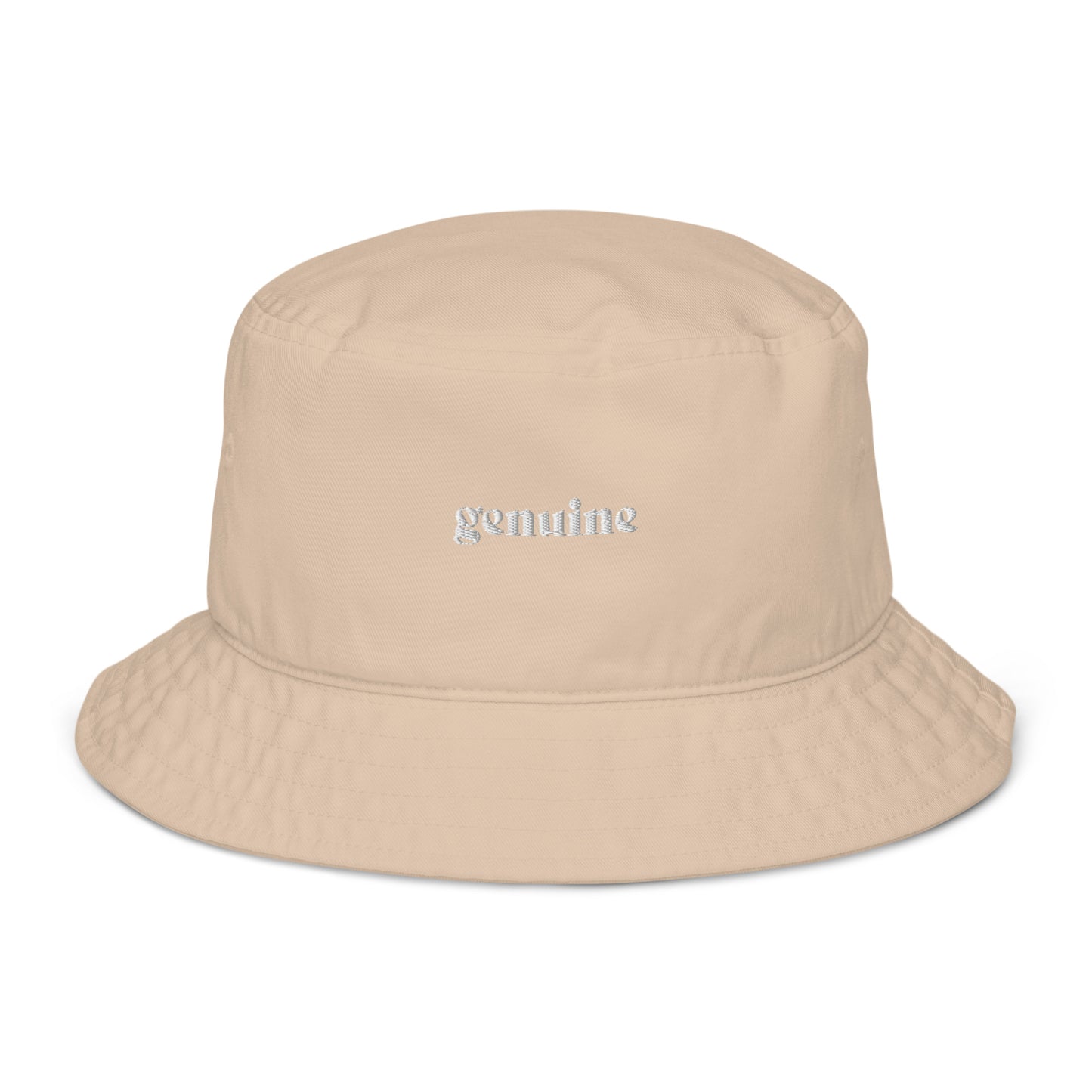 Genuine White Logo Embroidered Bucket Hat Unisex
