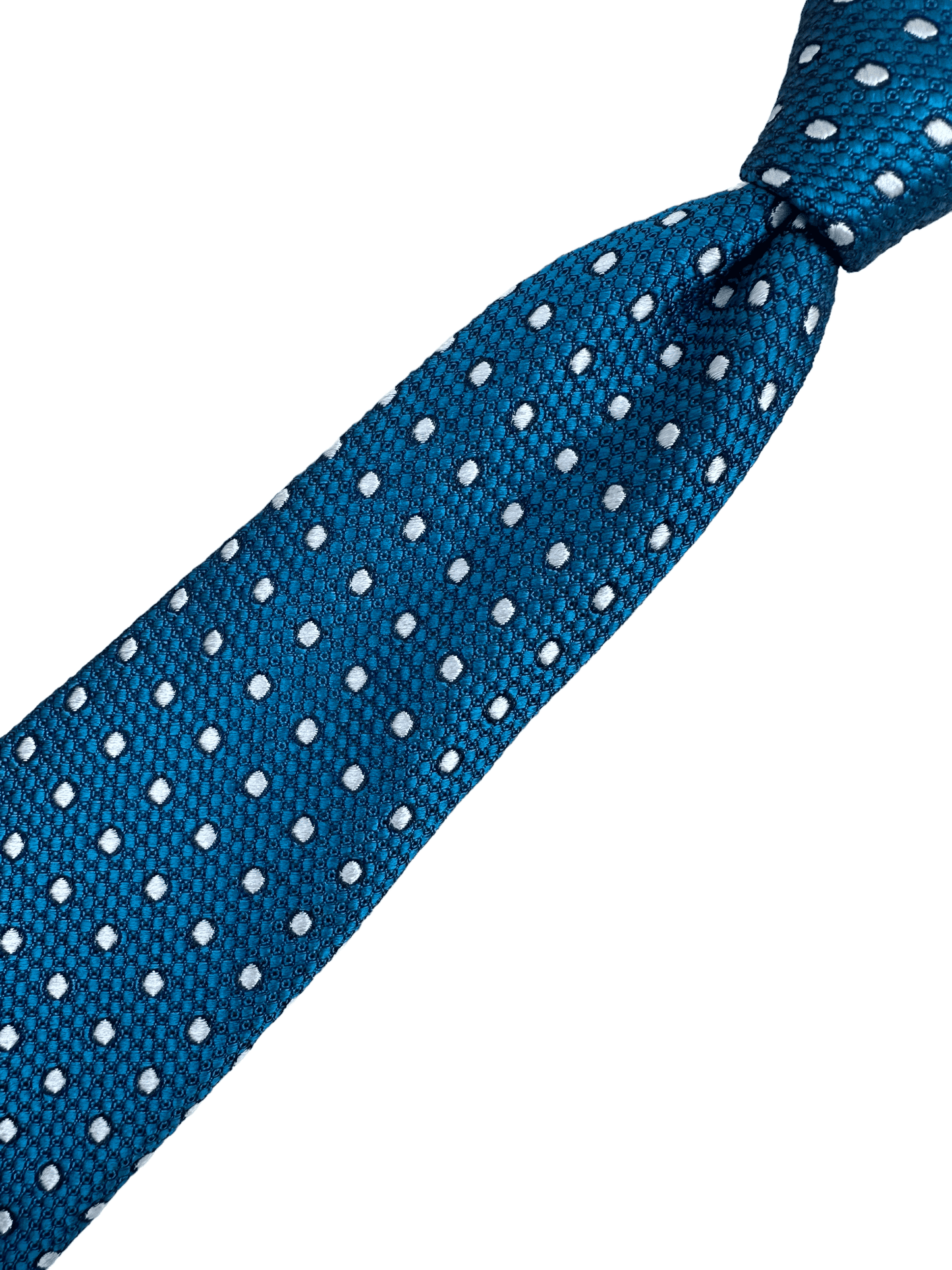 Tom Ford Teal Blue Polka Dot Silk Tie - Genuine Design luxury consignment Calgary, Alberta, Canada New & pre-owned clothing, shoes, accessories.
