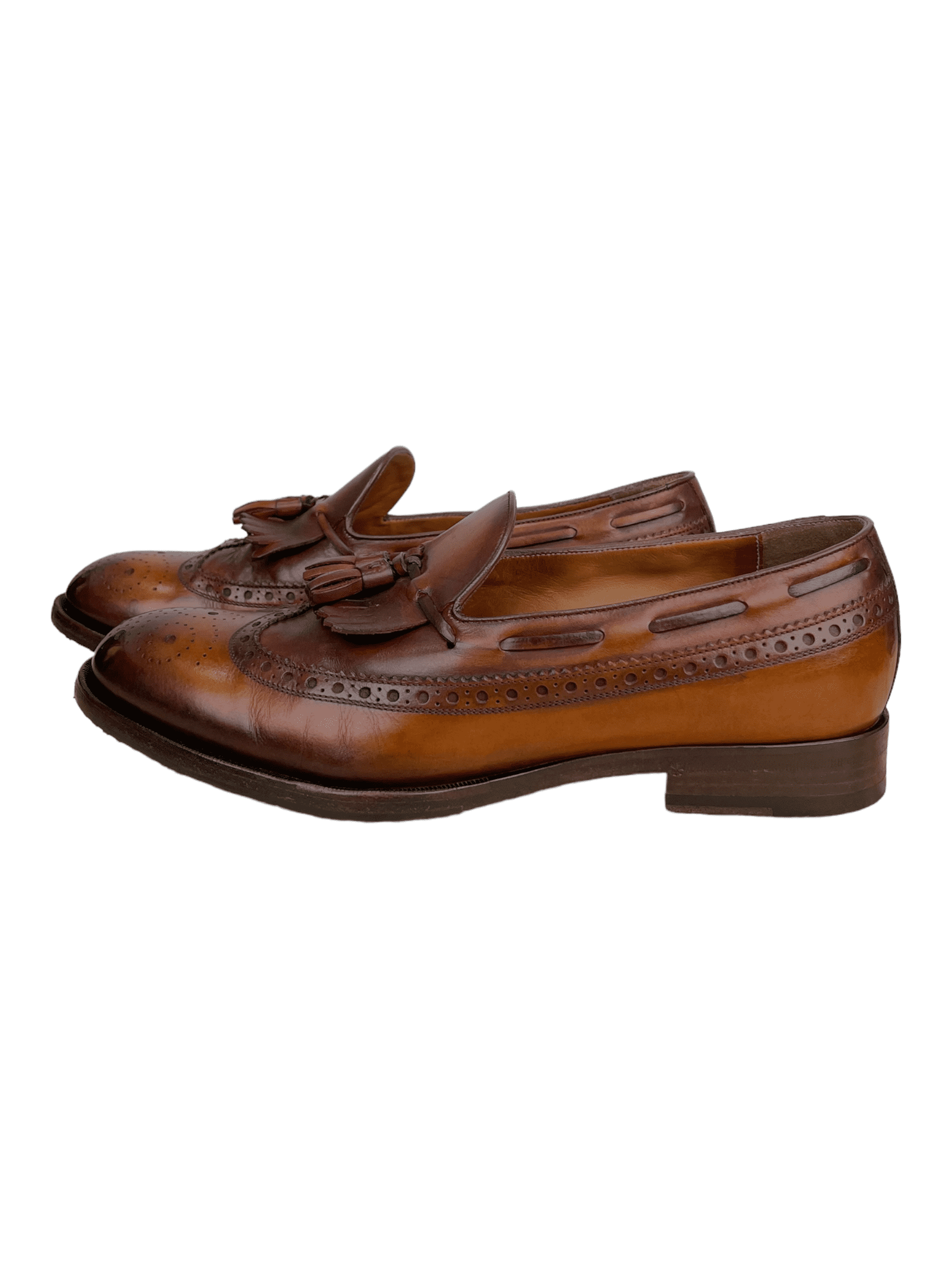 Gucci Brown Leather Tassel Loafers - Genuine Design Luxury Consignment Calgary, Alberta, Canada New and Pre-Owned Clothing, Shoes, Accessories.