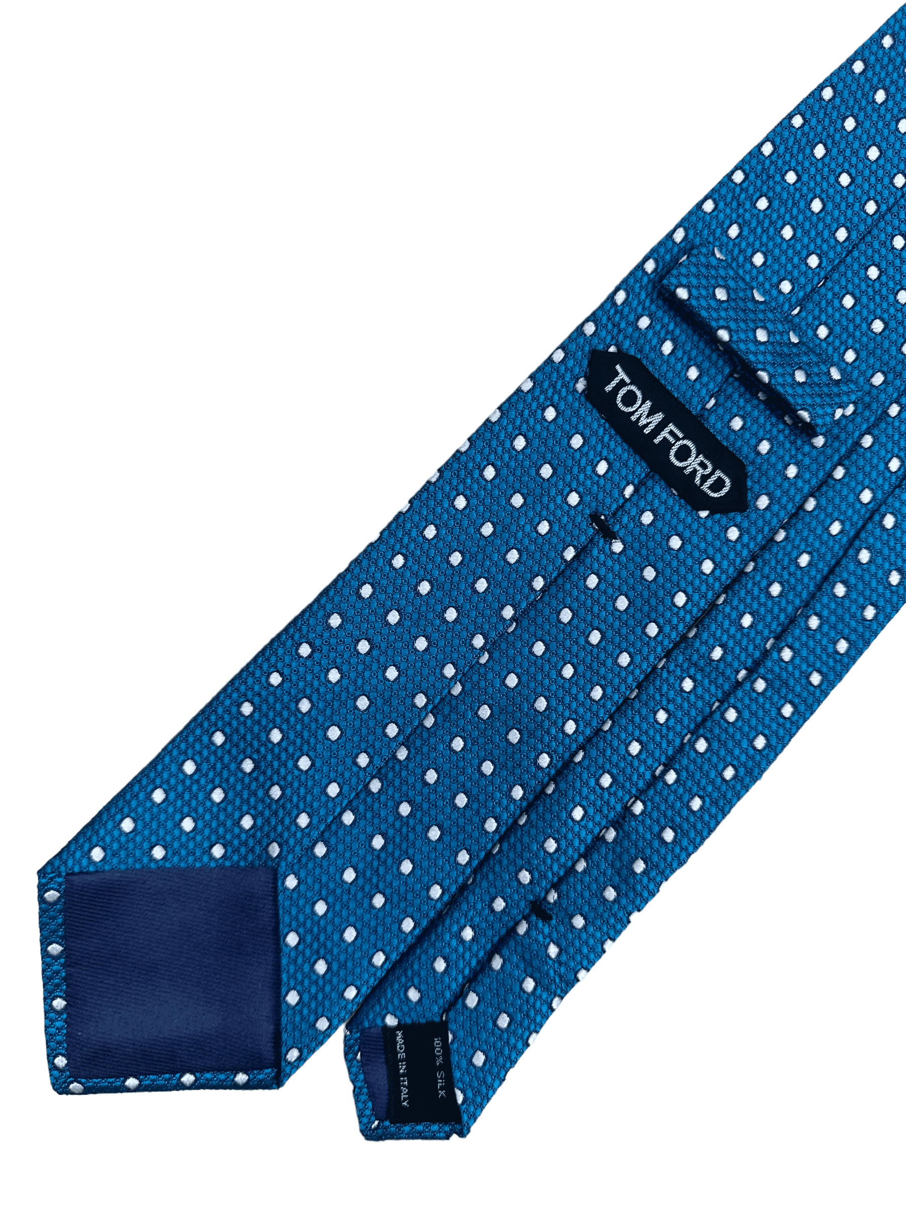 Tom Ford Teal Blue Polka Dot Silk Tie - Genuine Design luxury consignment Calgary, Alberta, Canada New & pre-owned clothing, shoes, accessories.