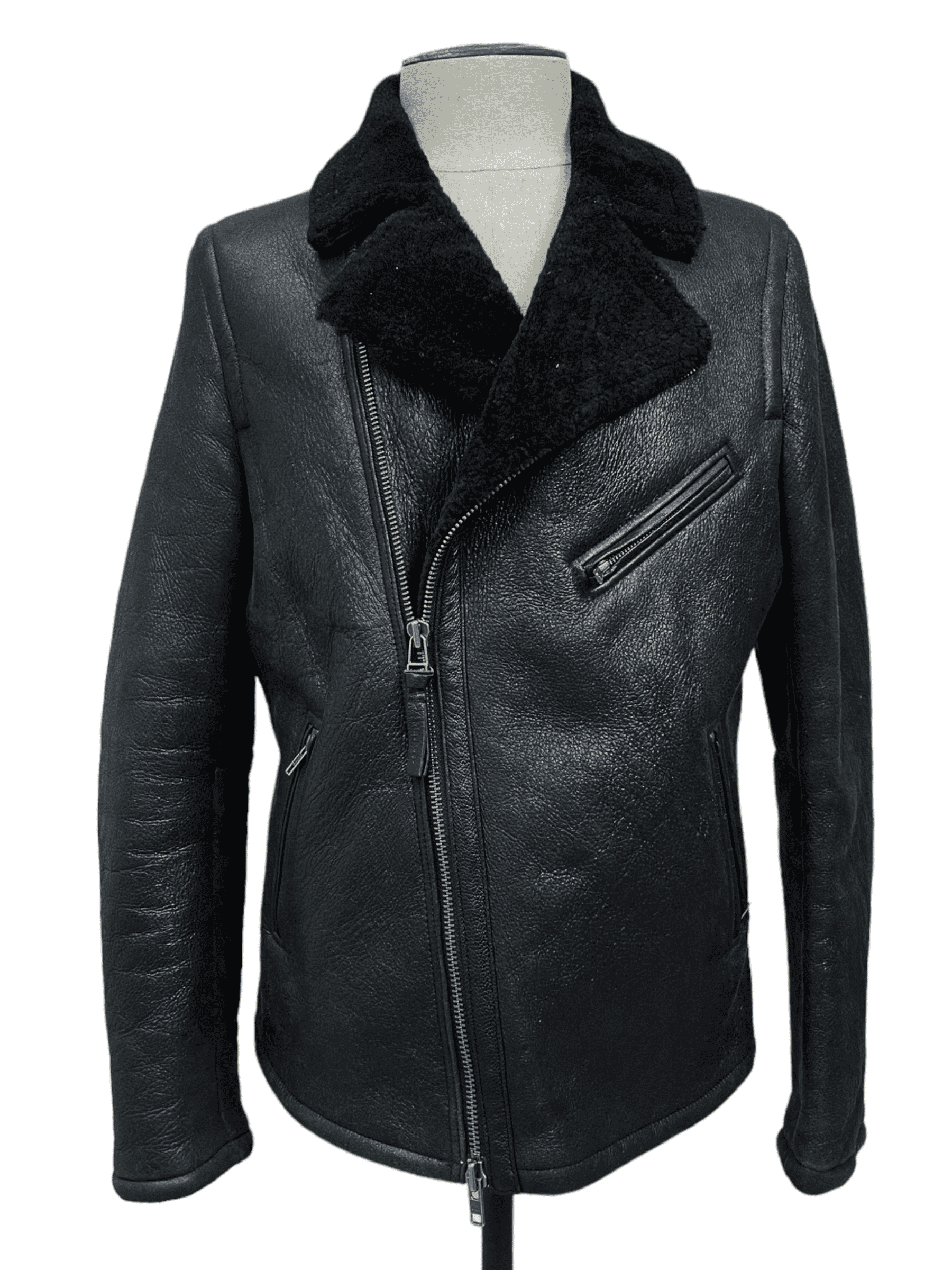 Mackage Black Leather Bomber Jacket - Genuine Design Luxury Consignment for Men. New & Pre-Owned Clothing, Shoes, & Accessories. Calgary, Canada