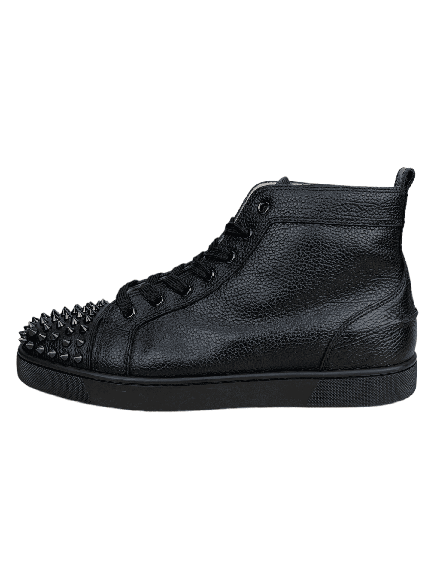 Christian Louboutin "The Lou spikes" Leather Hightop Sneakers - Genuine Design Luxury Consignment Calgary, Alberta, Canada New and Pre-Owned Clothing, Shoes, Accessories.