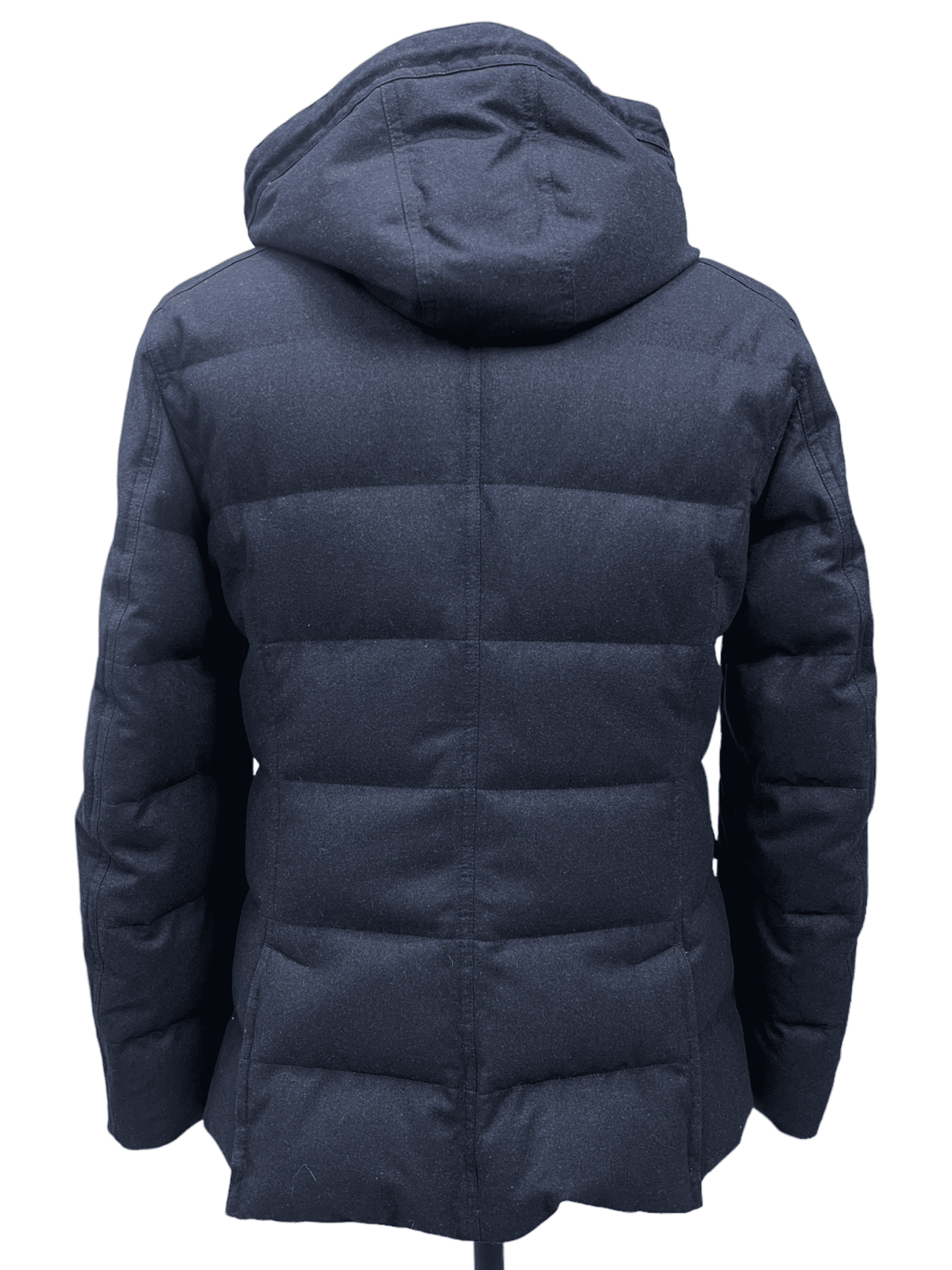 Brunello Cucinelli Blue Wool Blend Waterproof Jacket