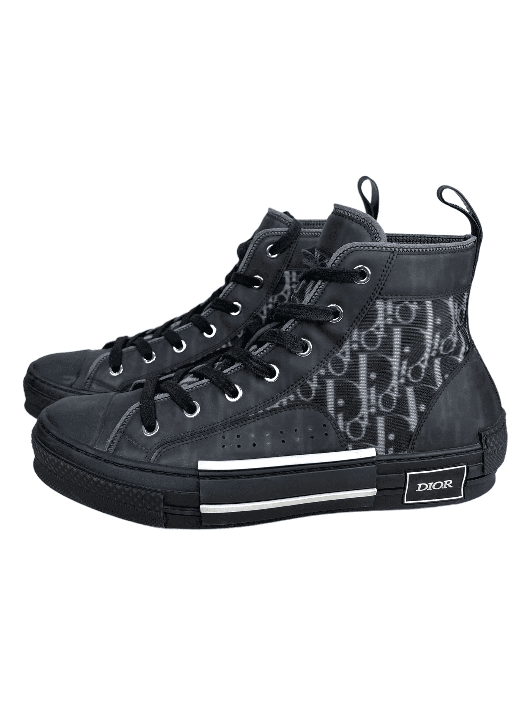 Christian Dior Black B23 High-top Sneaker- Genuine Design Luxury Consignment Calgary, Alberta, Canada New and Pre-Owned Clothing, Shoes, Accessories.