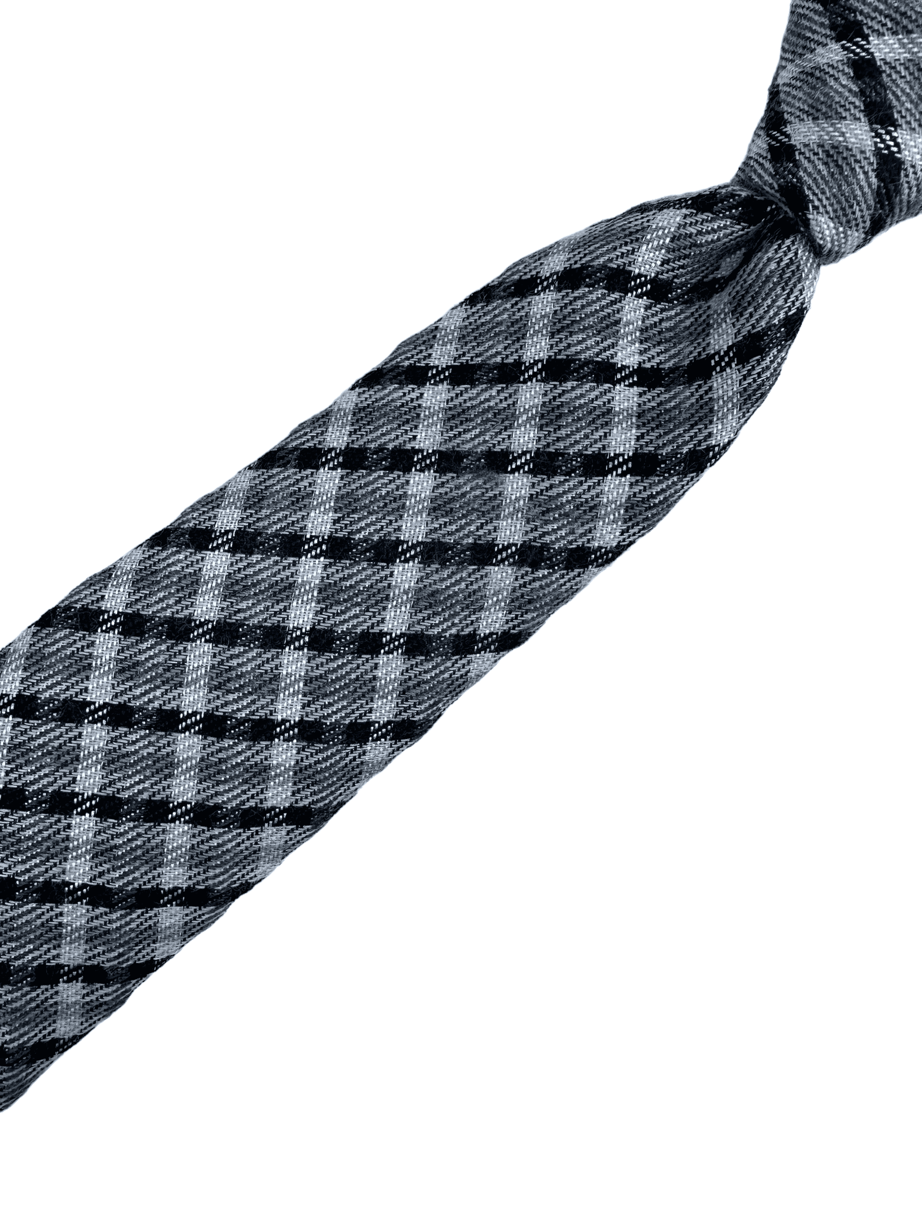 Tom Ford Black Plaid Wool Tie - Genuine Design luxury consignment Calgary, Alberta, Canada New & pre-owned clothing, shoes, accessories.
