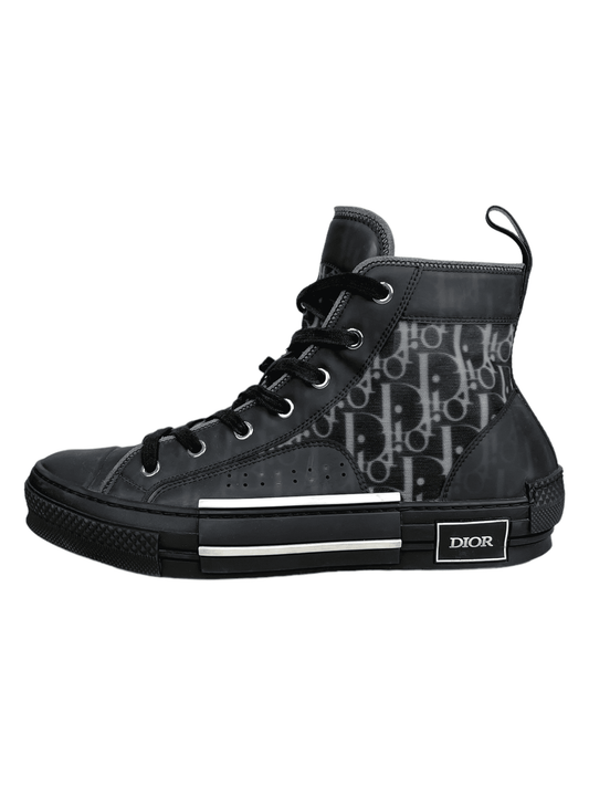 Christian Dior Black B23 High-top Sneaker- Genuine Design Luxury Consignment Calgary, Alberta, Canada New and Pre-Owned Clothing, Shoes, Accessories.
