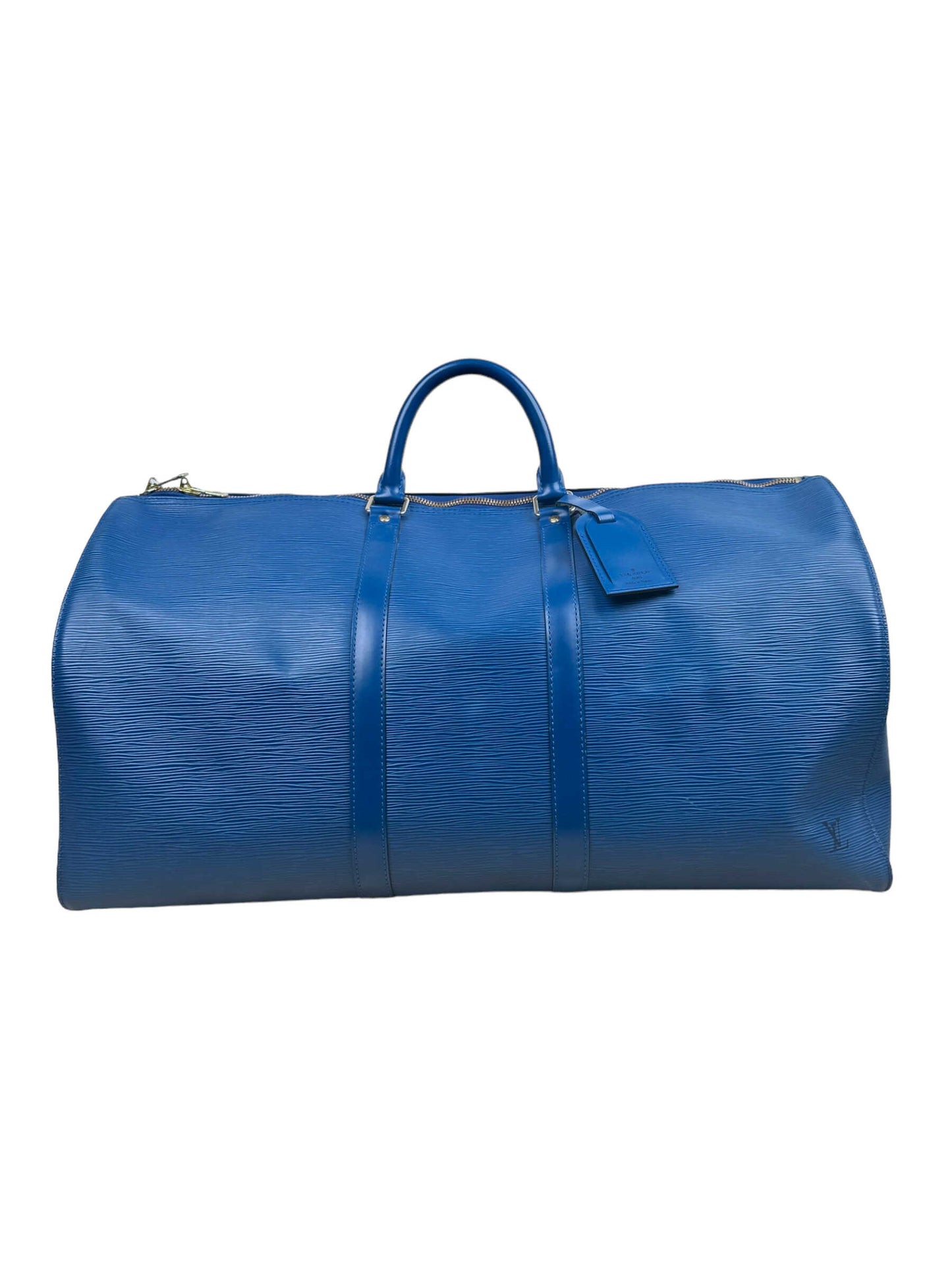 Louis Vuitton Blue épi Leather Keepall 50L Travel Bag — Genuine Design Luxury Consignment for Men. New & Pre-Owned Clothing, Shoes, & Accessories. Calgary, Canada