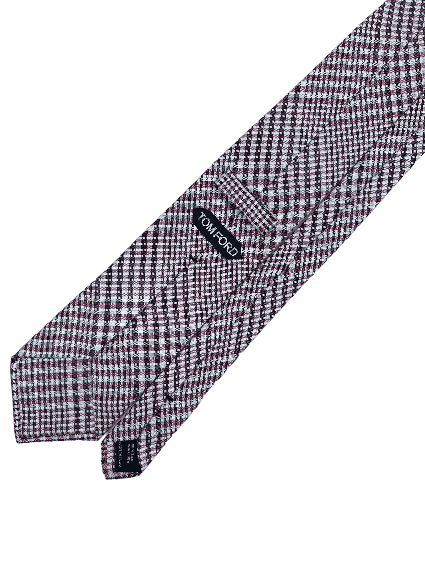 Tom Ford Red Plaid Silk Tie - Genuine Design luxury consignment Calgary, Alberta, Canada New & pre-owned clothing, shoes, accessories.