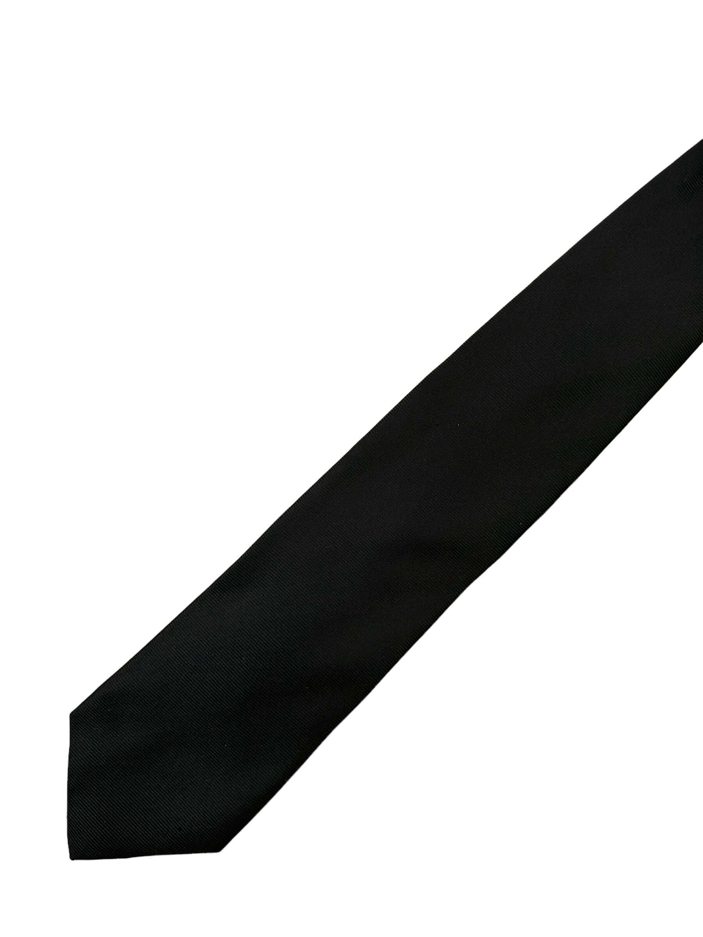 Ermenegildo Zegna Black Silk Tie - Genuine Design luxury consignment Calgary, Alberta, Canada New & pre-owned clothing, shoes, accessories.