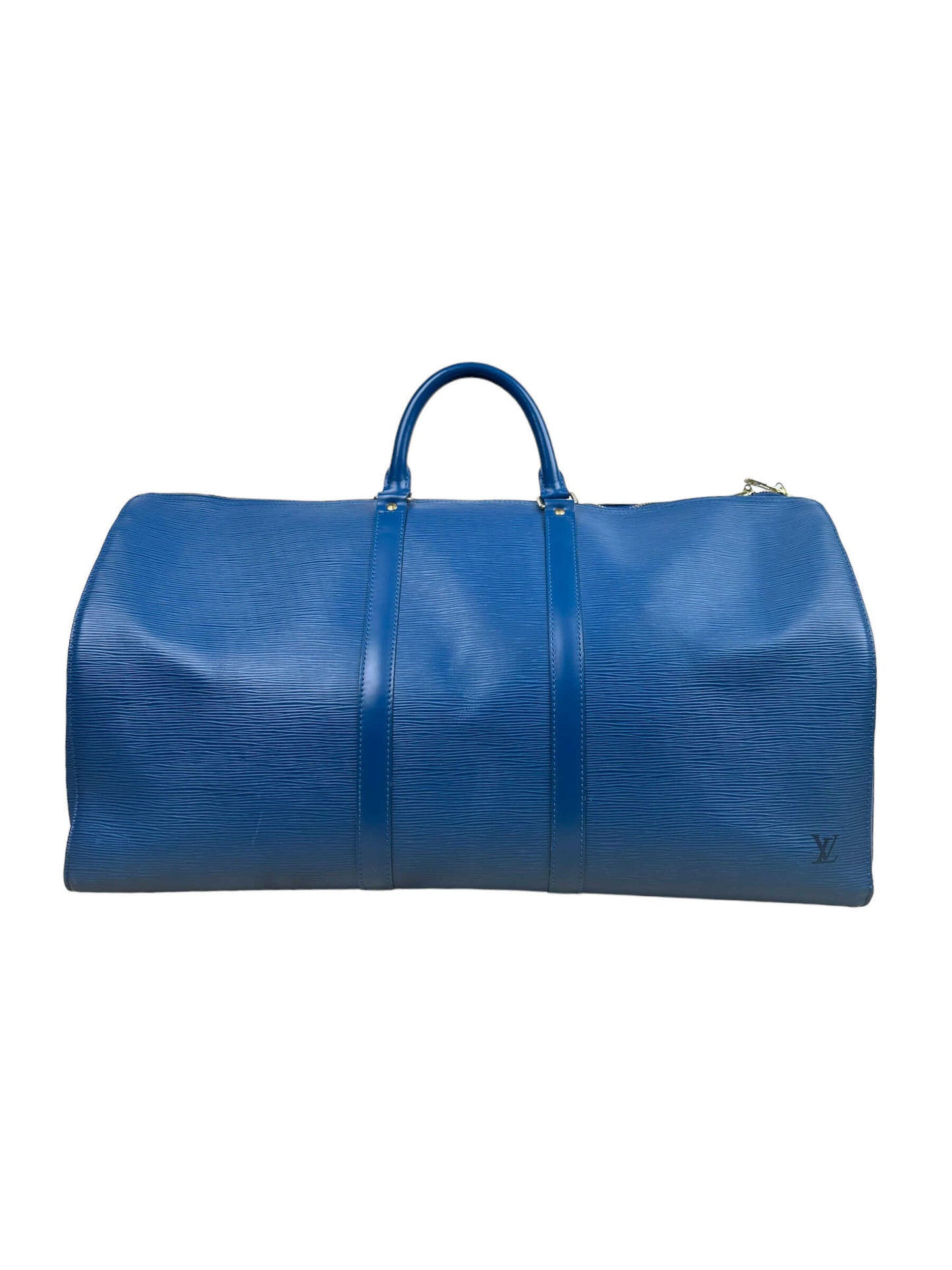 Louis Vuitton Blue épi Leather Keepall 50L Travel Bag — Genuine Design Luxury Consignment for Men. New & Pre-Owned Clothing, Shoes, & Accessories. Calgary, Canada
