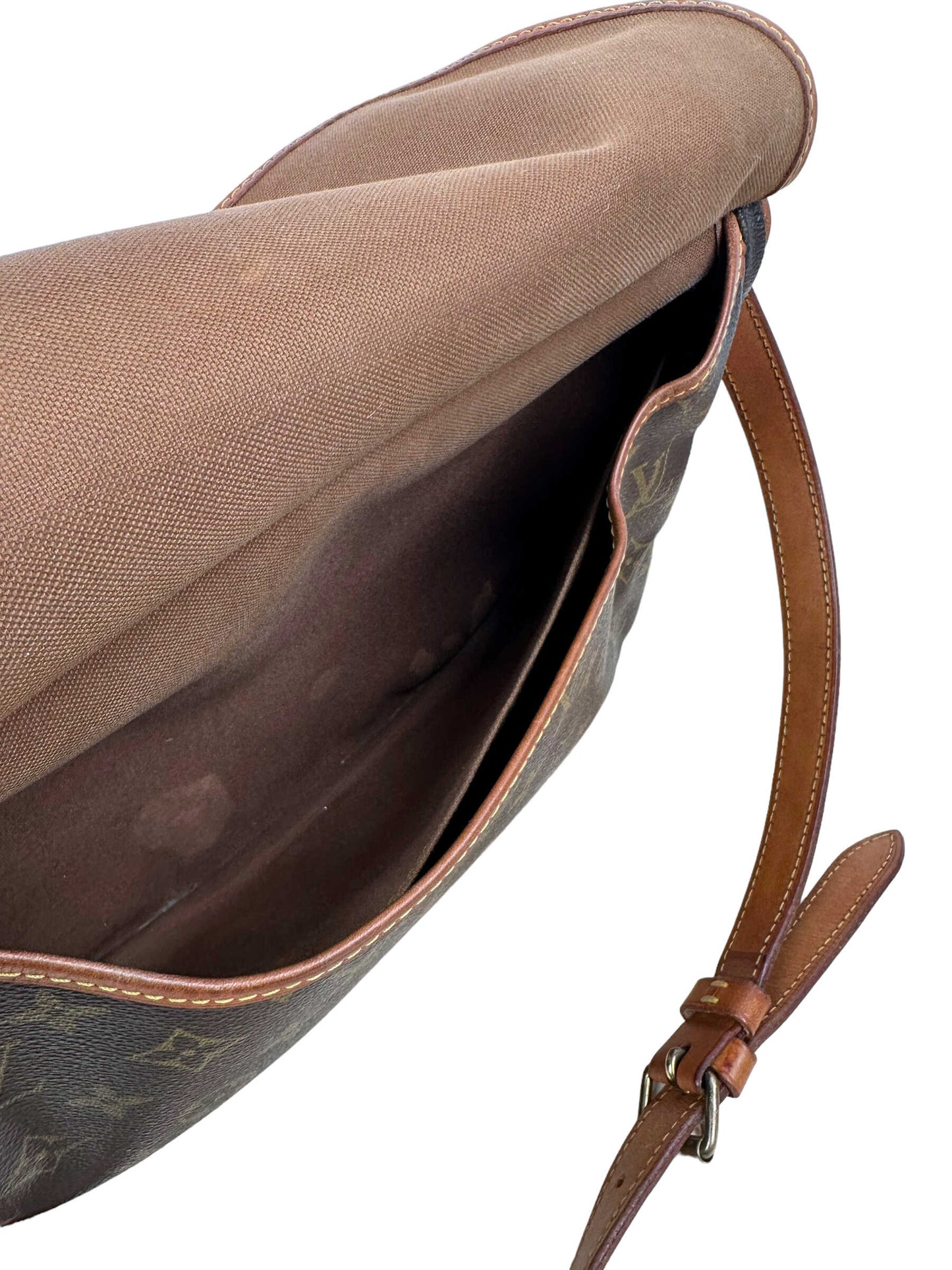Vintage Louis Vuitton Brown Monogram Saumur 30 Double Saddle Bag — Genuine Design Luxury Consignment for Men. New & Pre-Owned Clothing, Shoes, & Accessories. Calgary, Canada