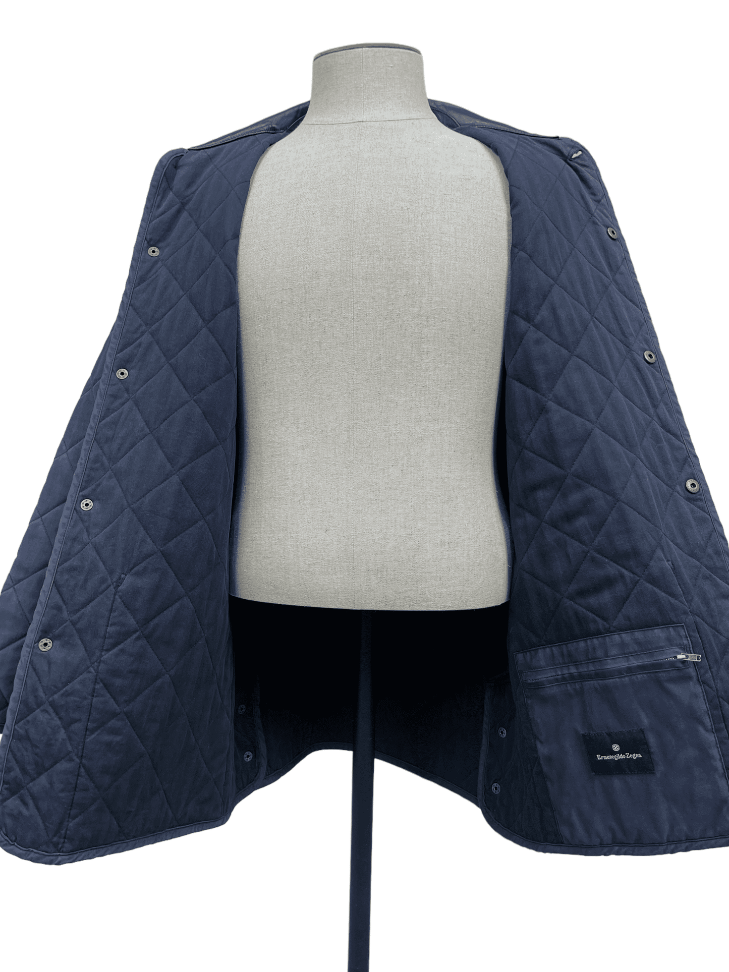 Ermenegildo Zegna Blue Quilted Jacket  - Genuine Design Luxury Consignment for Men. New & Pre-Owned Clothing, Shoes, & Accessories. Calgary, Canada