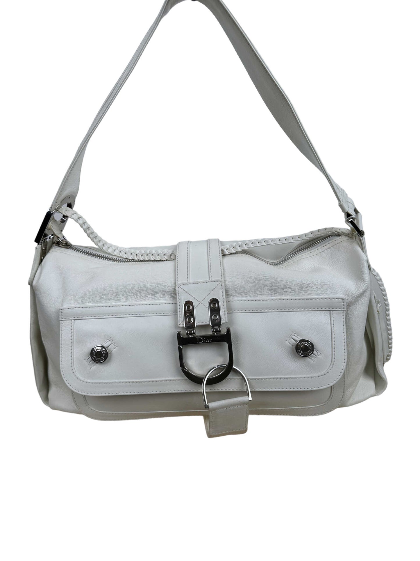 Christian Dior White Flight Leather Bag – Genuine Design