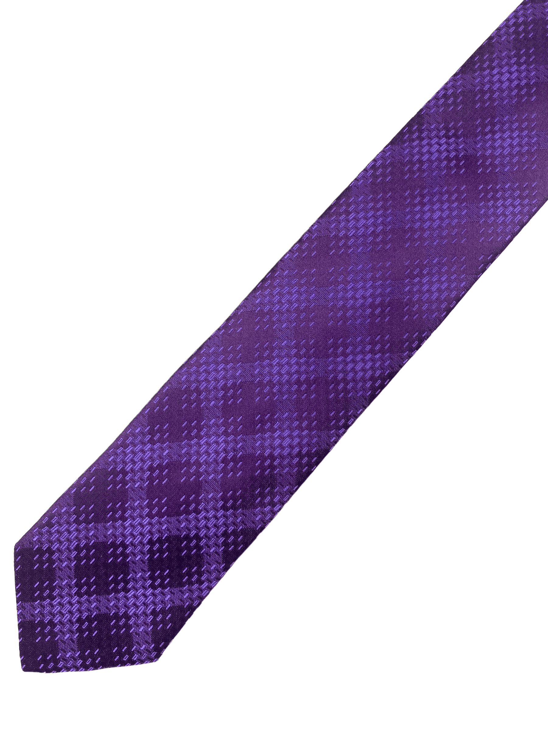 HUGO BOSS Purple Cross Striped Silk Tie - Genuine Design luxury consignment Calgary, Alberta, Canada New & pre-owned clothing, shoes, accessories.