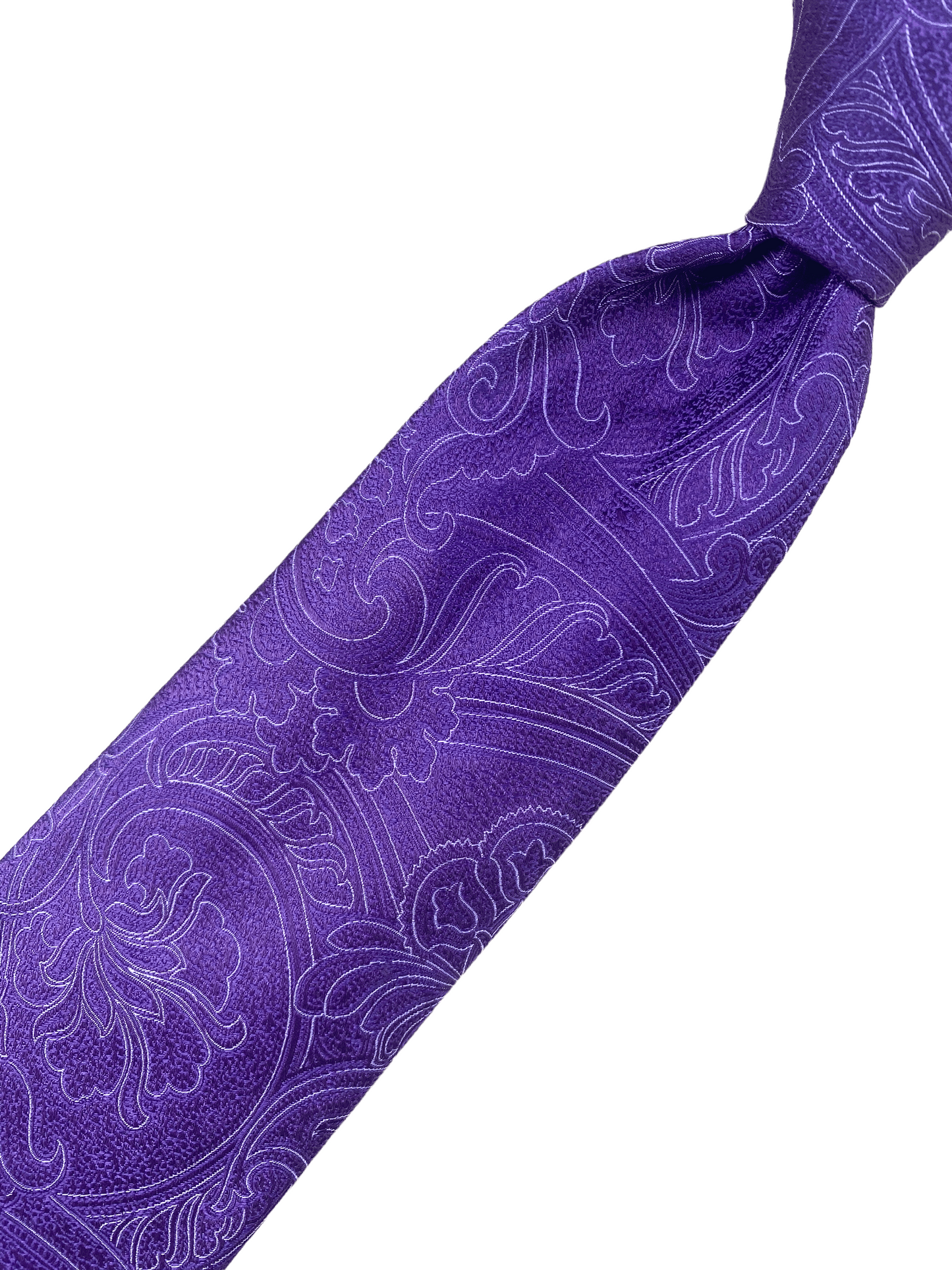 Canali Purple Paisley Silk Tie - Genuine Design luxury consignment Calgary, Alberta, Canada New & pre-owned clothing, shoes, accessories.