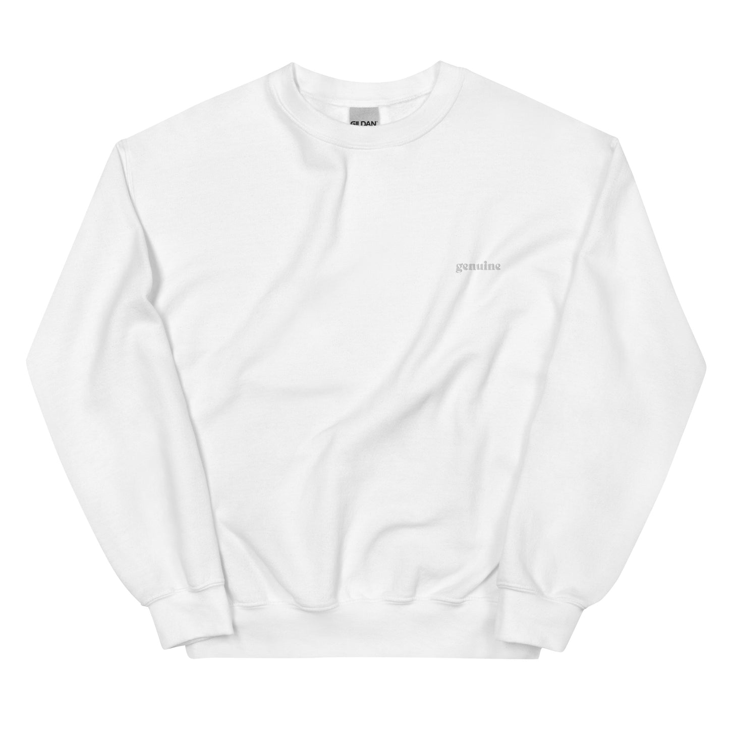 Genuine White Embroidered Logo Sweatshirt Unisex